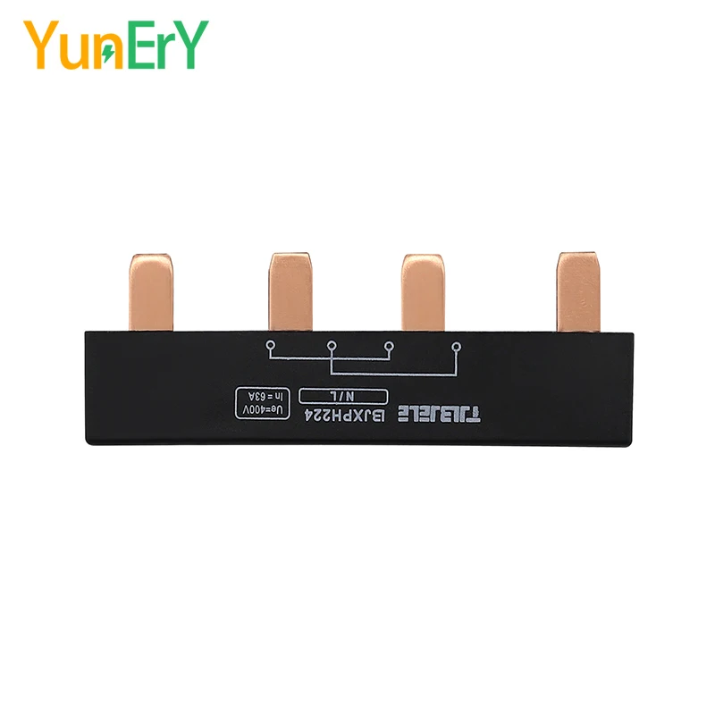 1PCS 2P63A Red Copper Busbar Distribution Box DZ47 Circuit Breaker Overvoltage And Undervoltage Protector Terminal Block Busbar