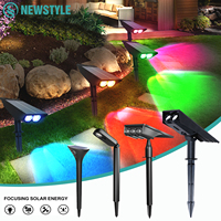 1/2PC Solar Spotlight Outdoor LED Landscape Path Lighting IP65 Waterproof for Garden Backyard Tree Lawn Pathway Decor Lamp