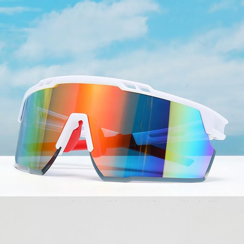 Colorful windproof sunglasses, men's and women's new high-end personalized sun visors trendy cycling glasses