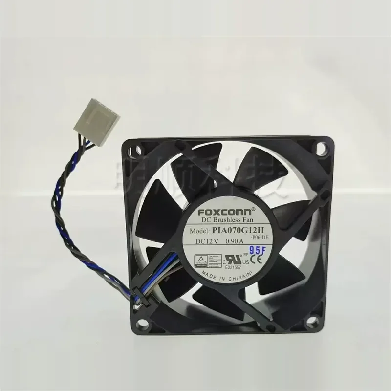 foxconn-pia070g12h-12v-090a-7025-7cm-4線式冷却ファン-コンピューターサーバー電源用