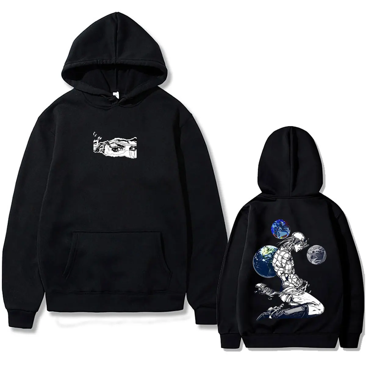 

Hot Anime Jojo Bizarre Adventure Steel Ball Run Diego Brando Graphic Hoodie Men Women Manga Vintage Oversized Pullover Hoodies