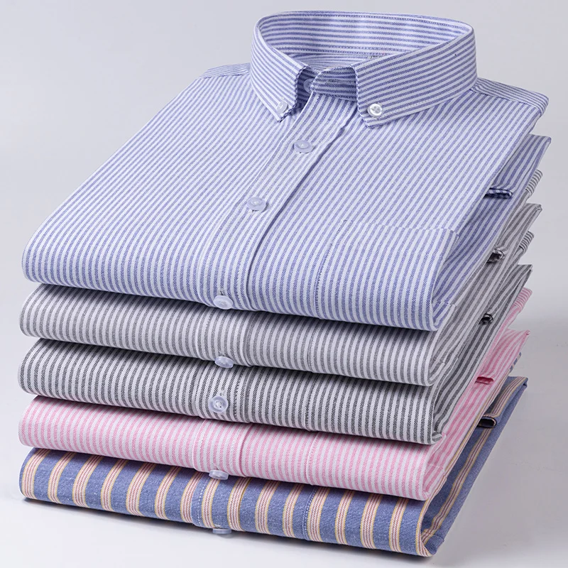 Camisa de algodón Oxford para hombre, camisa de manga larga para el trabajo, ropa Social Formal, Tops con cuello vuelto, primavera y otoño, 5XL