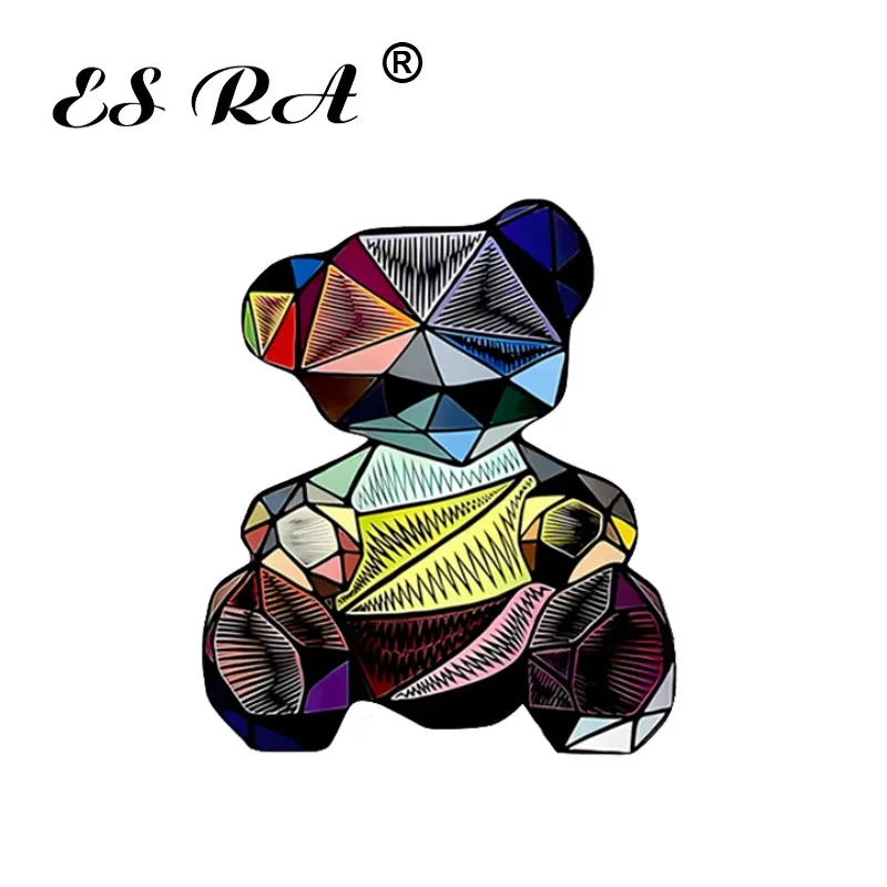 

Geometric Painted Bear Reflective Stickers Car Electric Vehicles Decorative Decals For Car Windows Body Helmets Motor