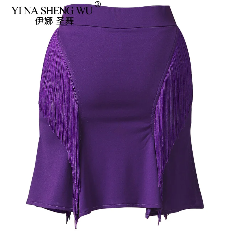 Gonne per pratica di danza latina con frange da donna Costume da ballo per adulti femminile Gonna con nappe Allenamento Sala da ballo Rumba Samba Abbigliamento da ballo