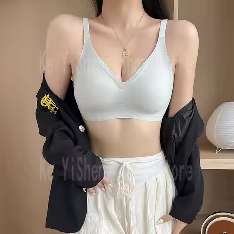Small breast seamless bra Women's small breast push-up comfortable non-underwire soft support closed breast bra