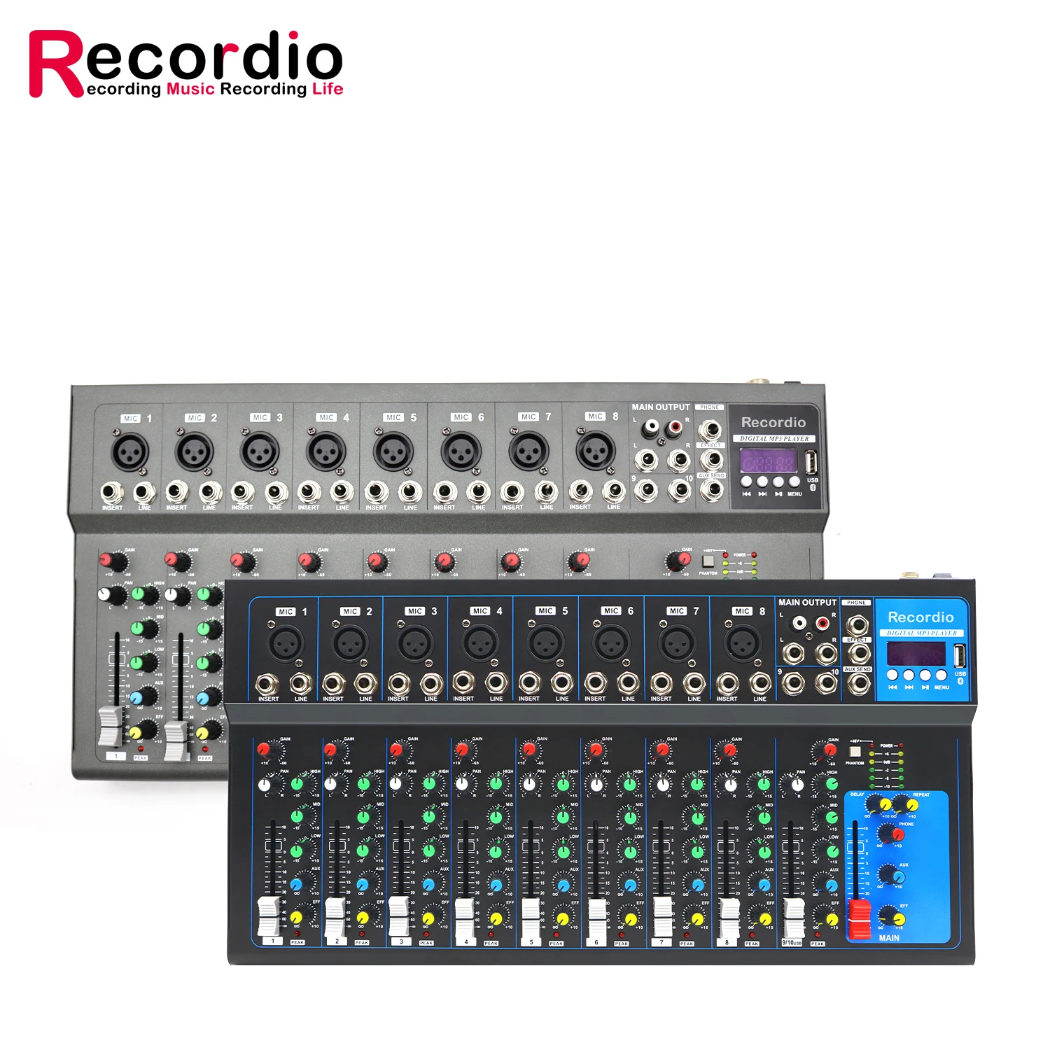 

GAX-UF10 Audio Console Mixer 8 Channel With MP3 BT Recording Funtion