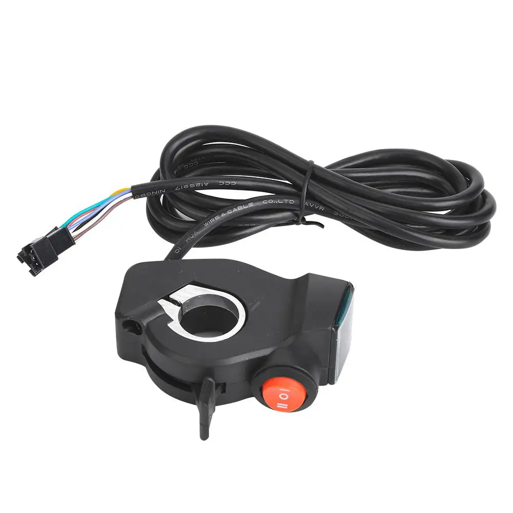 

12V-99V E-Bike Thumb Throttle with LCD Battery Voltage Display & Power Switch for Electric Scooters