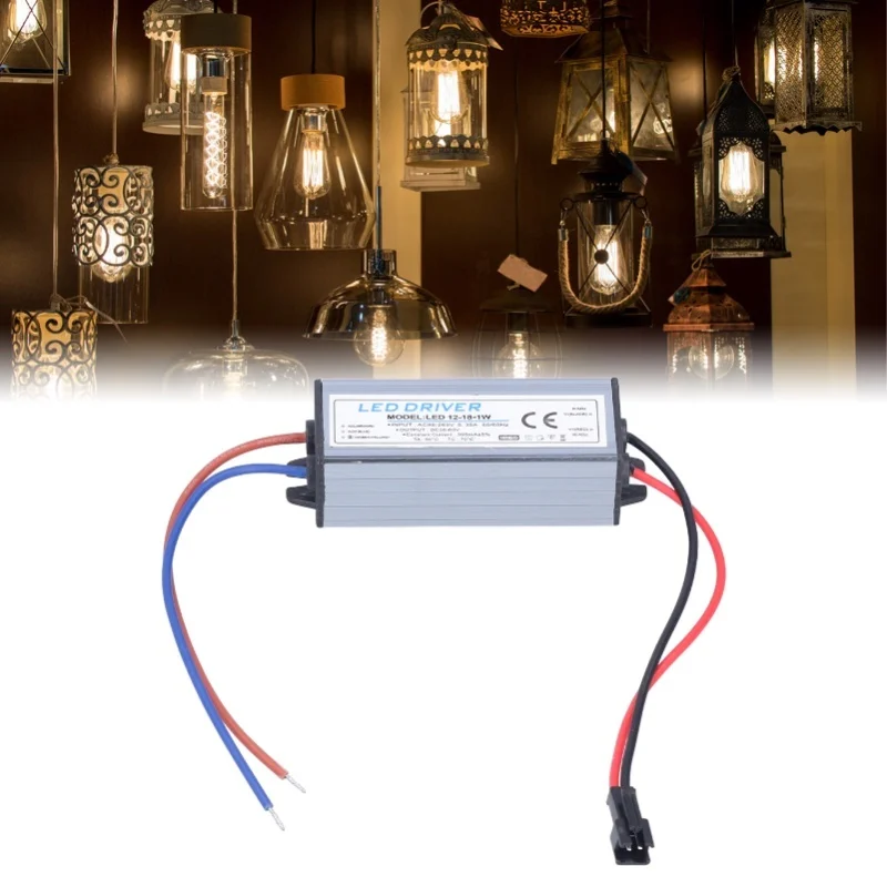 

12-18X1W 300mA Светодиодный драйвер AC95-265V/DC36-63V Водонепроницаемый светодиодный драйвер питания для светодиодных лент