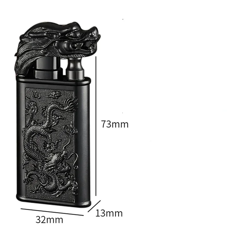 New Windproof 3D Wolf Double Flame Lighter Metal Double Flame Conversion Jet Inflatable Portable Lighter Trendy Men\'s Gift