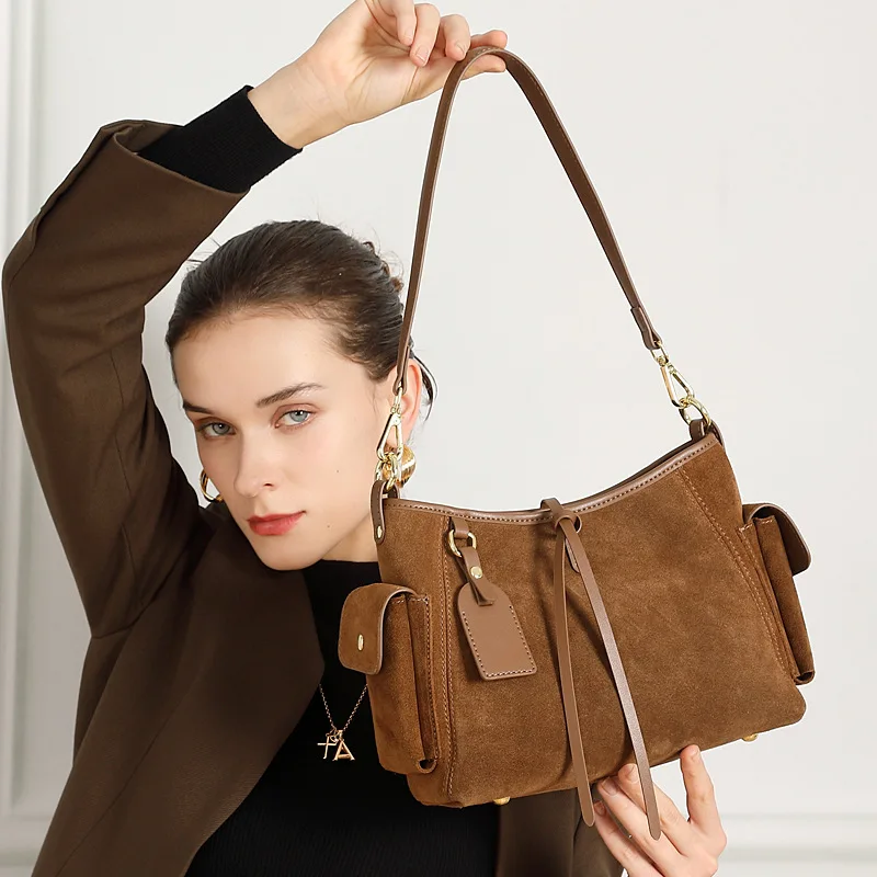 

Vintage Tote Bag Women's 2026 New Leather Matte Cowhide Shoulder Underarm Bag Premium Messenger Bag Women