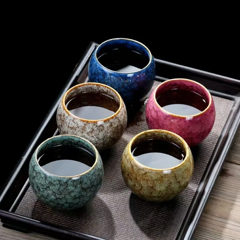 Five Elements Kiln Change Ceramic Master Tea Cup Large Personal Bowl Kung Fu Gift Box Set Home Office Tea
