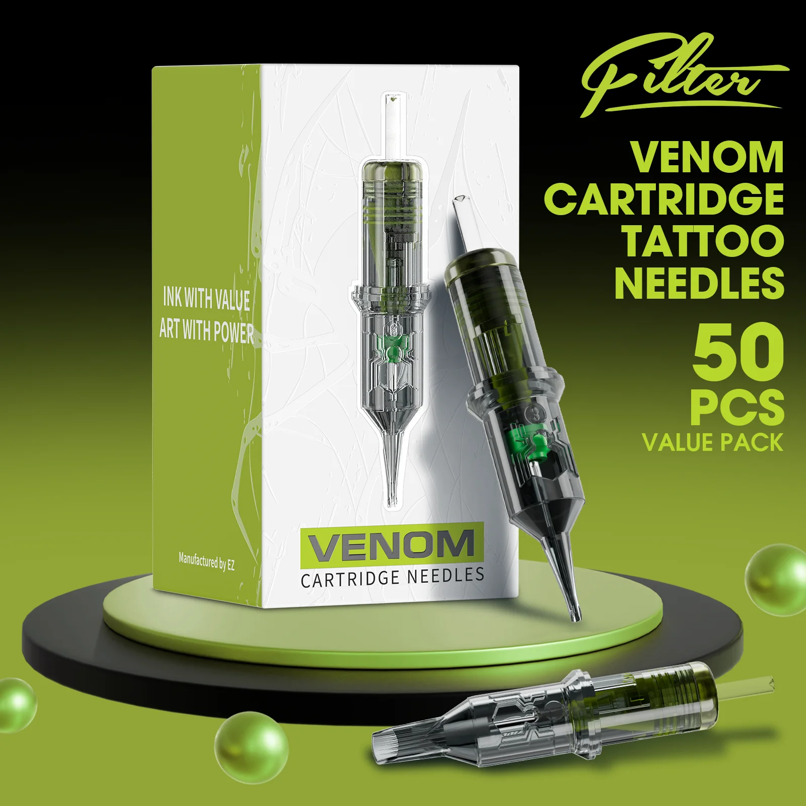 50/100 قطعة خرطوشة السم المختلطة إبر الوشم RL/RS/RM/M1 المتاح EZ إبر الوشم غشاء السلامة المهنية