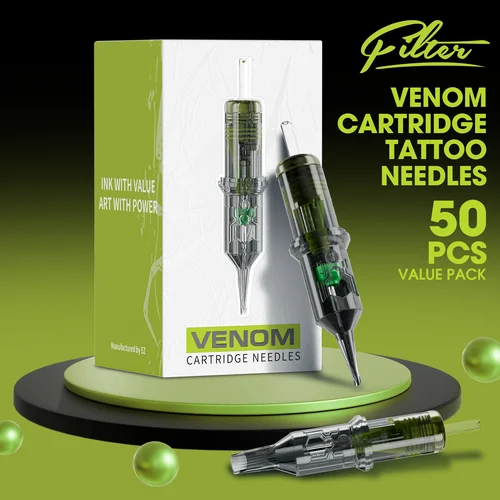 Imagen 2 del producto 50/100 Uds filtro mixto veneno cartucho agujas de tatuaje RL/RS/RM/M1 agujas de tatuaje EZ desechables membrana de seguridad profesional