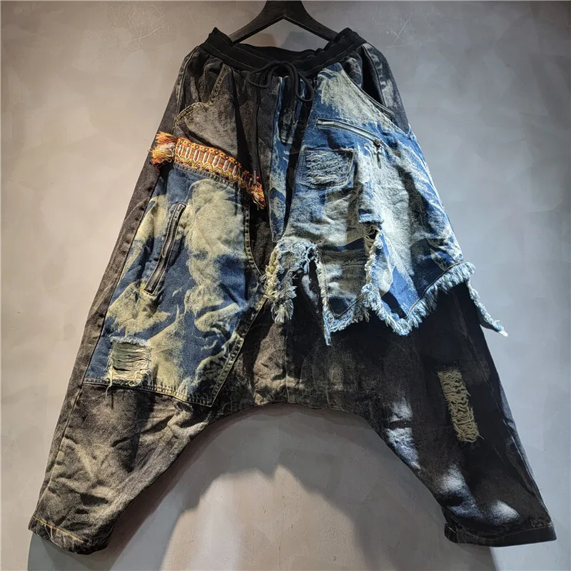 WTHT, chaqueta vaquera holgada con capucha de camuflaje empalmado para mujer, pantalones vaqueros holgados con cintura elástica para mujer, otoño 2025 1LS2492