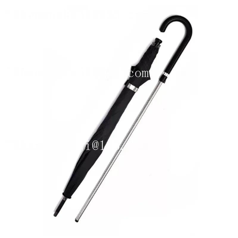 Simple self-defense umbrella creative personality long handle straight bar rain vinyl sunshade sunscreen can be pulled out
