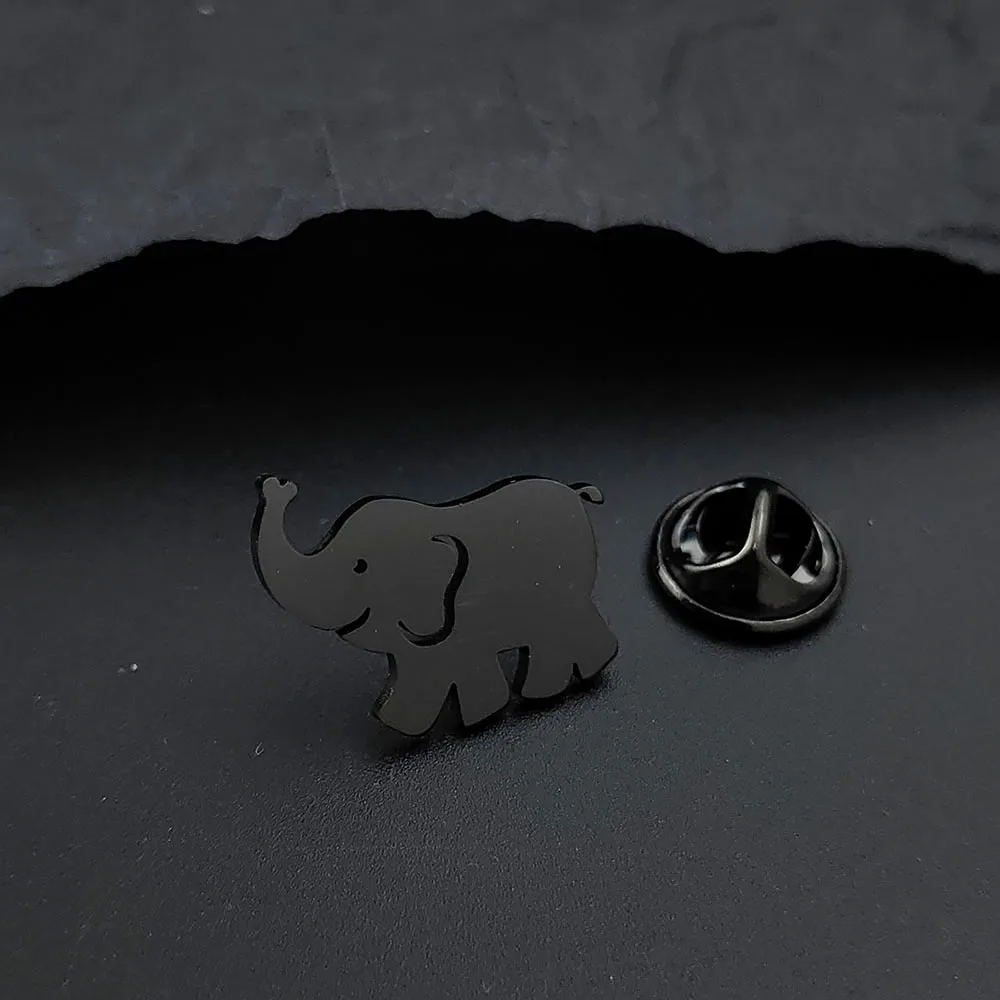 New Happy Elephant Brooch stainless steel 18K, a simple and personalized suit, high-quality waterproof, suitable for banquet wea