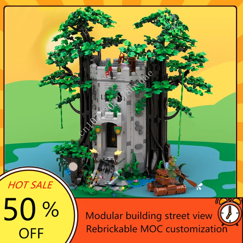 

2012 шт. MOC средневековый замок на заказ модель головоломки Remake Forest мужская крепость реки технический день рождения DIY игрушка для праздничного подарка