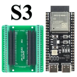 확장 어댑터 키트 포함 ESP32 S3 개발 보드, N8R2 N16R8 44 핀 C타입 ESP32-S3, 2.4G 와이파이 BT 모듈 ESP32-S3-WROOM-1