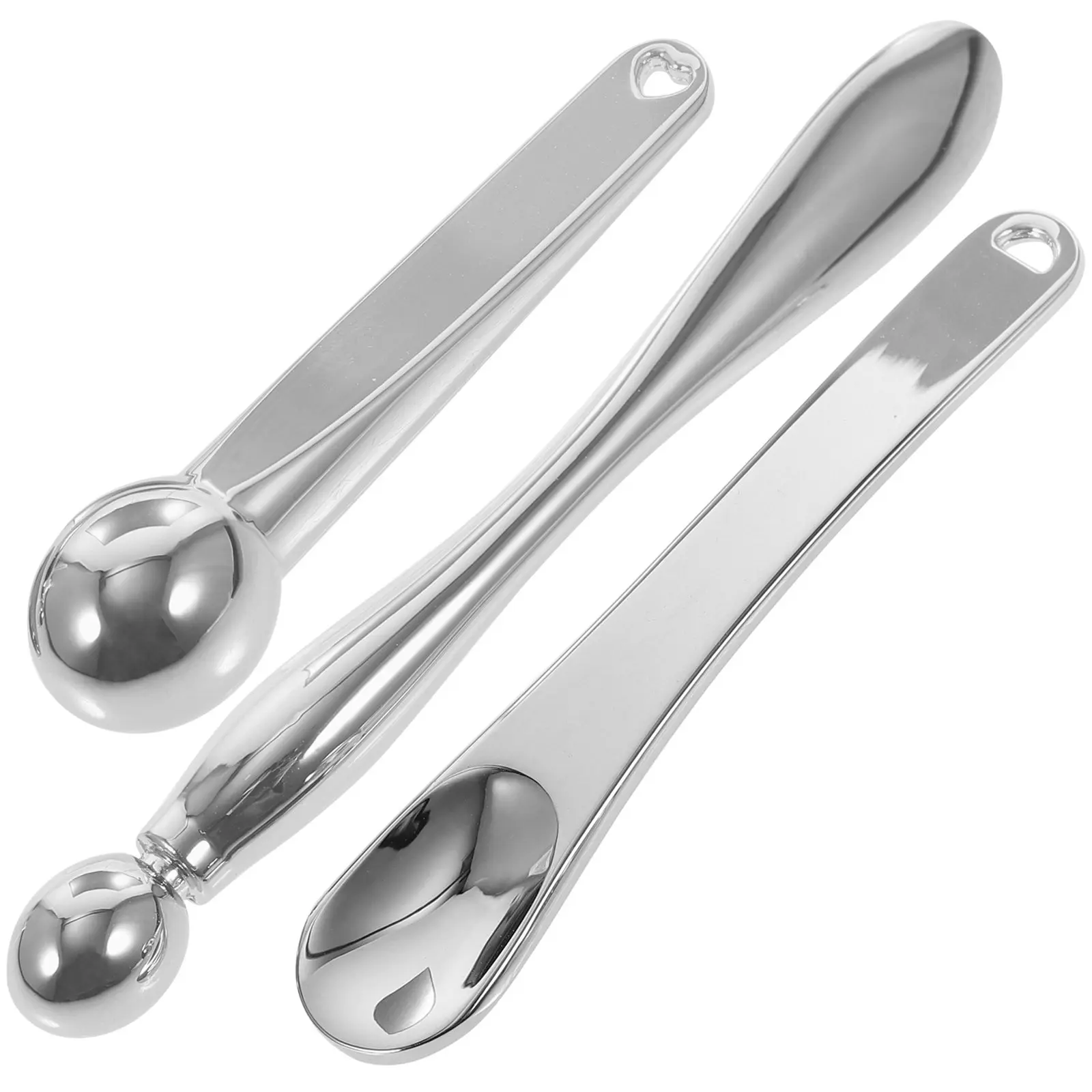 3Pcs High Polish Zinc Alloy Eye Massage Spoon Dual Use Eye Cream Scoop Face Cream Stick Makeup Beauty Tool Relieves Fatigue