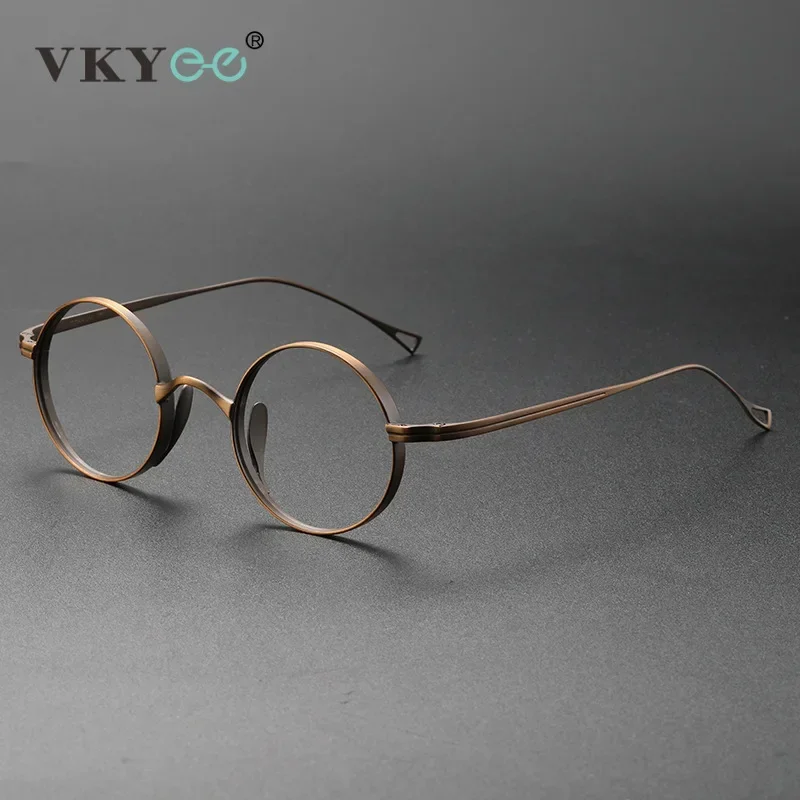 VICKY Vintage Simple Geometric Round Small Frame Design Customizable Prescription Blue Light Protection Glasses Reading Glasses