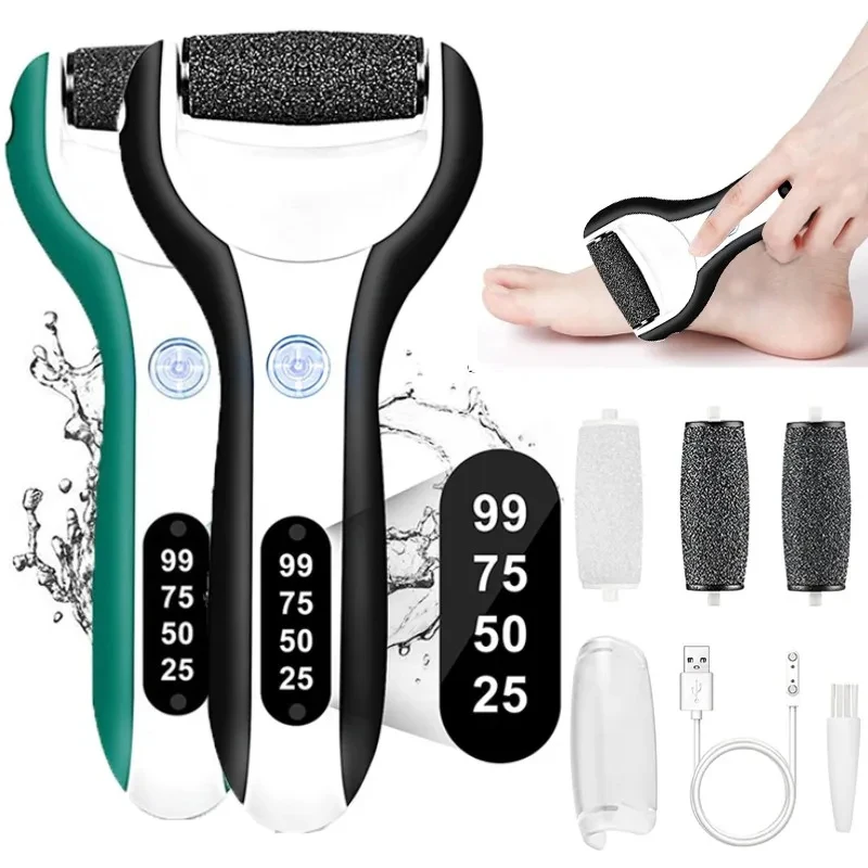 Professional Pedicure Tools Foot Care Kit, Foot Scrubber Electric Feet File Pedi for Hard Cracked Dry Dead Skin