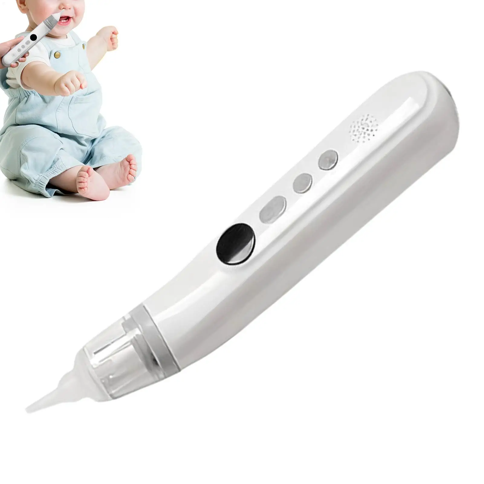 

Kids Nose Sucker Waterproof With Soothing Music Strong Suction Nasal Aspirator For Kids For Children Girl Home Travel Walking