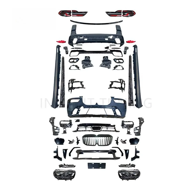 M Sport Style Body Kit for BMW X7 G07 2019-2022 Upgrade to 2023 LCI Facelift Split Headlight Front Rear Bumper PP Conversion Kit
