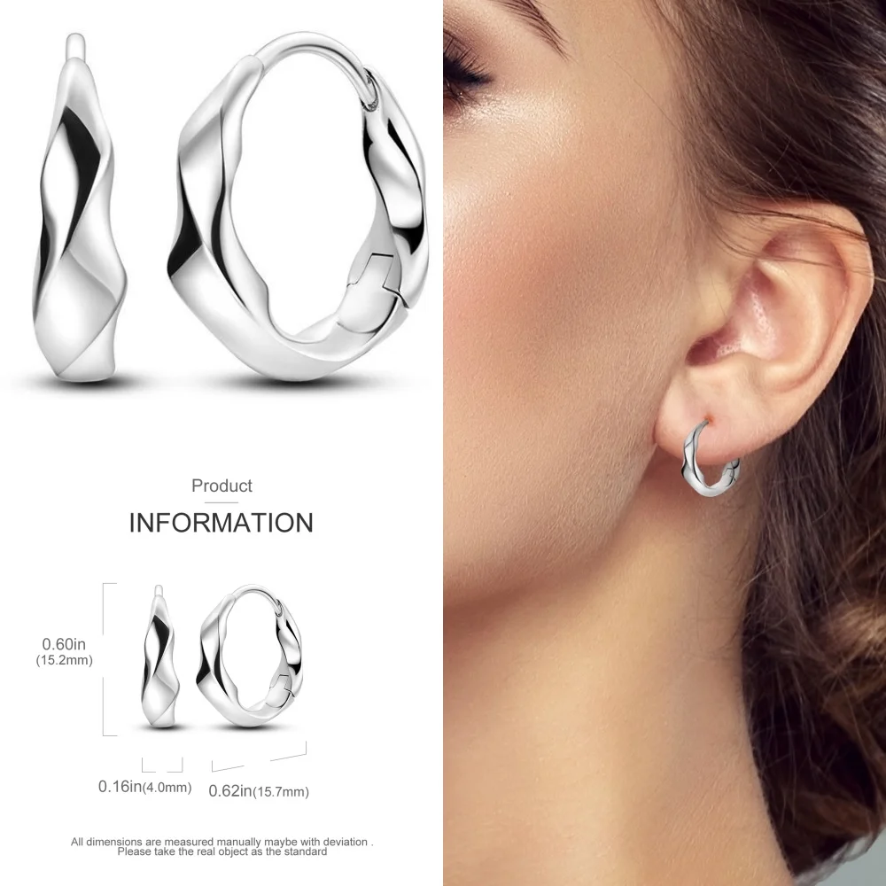 Trendy High-quality Twisted Temperament Hoop Earrings Ear Rings for Women Silver Color Designer Jewelry Fine Gifts