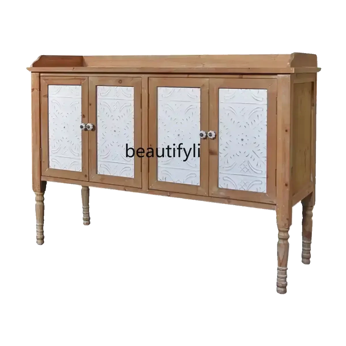 

X French solid wood storage cabinet, living room display, carved entrance cabinet, retro and old wooden cabinet