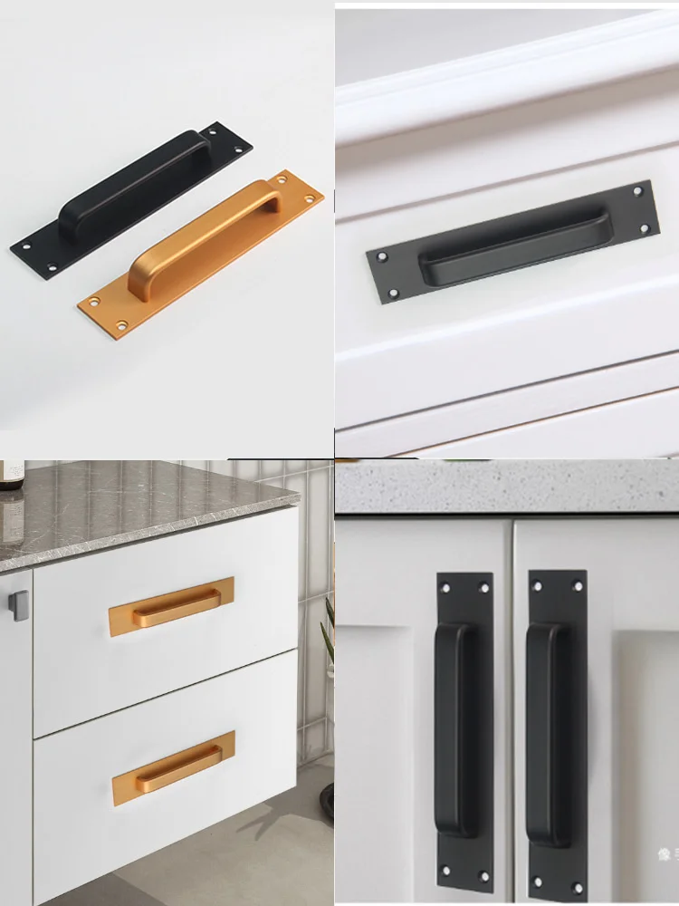 Punch free balcony sliding door wooden door handle kitchen sliding aluminum alloy window handle surface mounted fire door paste