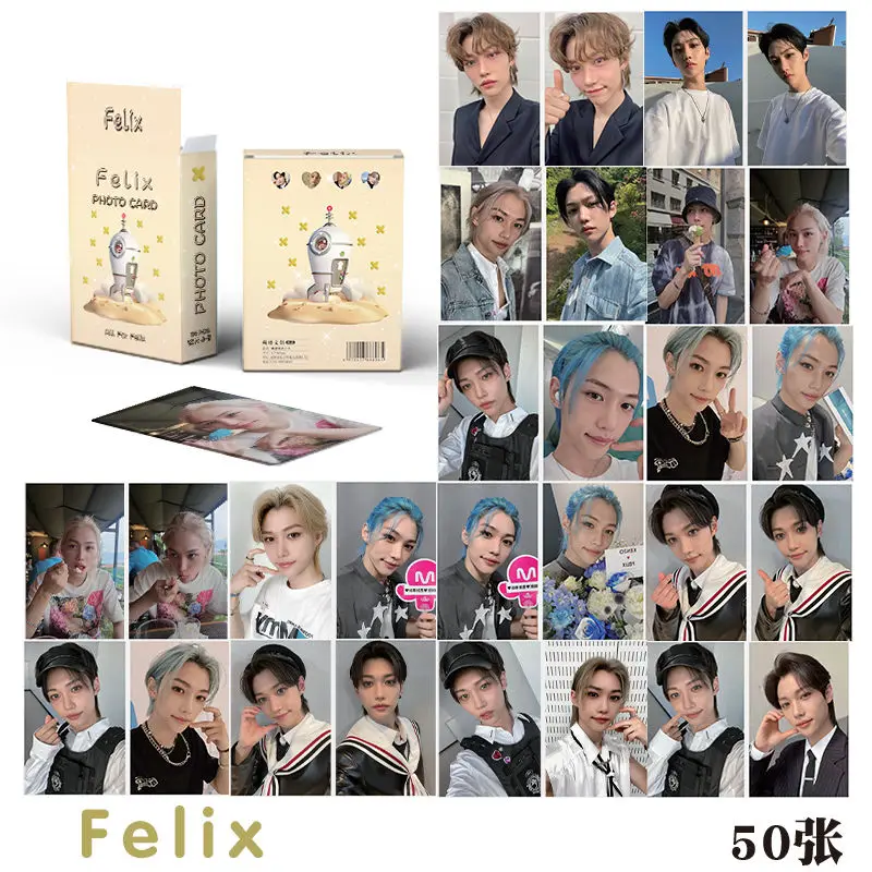 50pcs/Box Felix Lee Yong-Bok Laser Mini Card Album Lomo Card Fans Collection Gifts