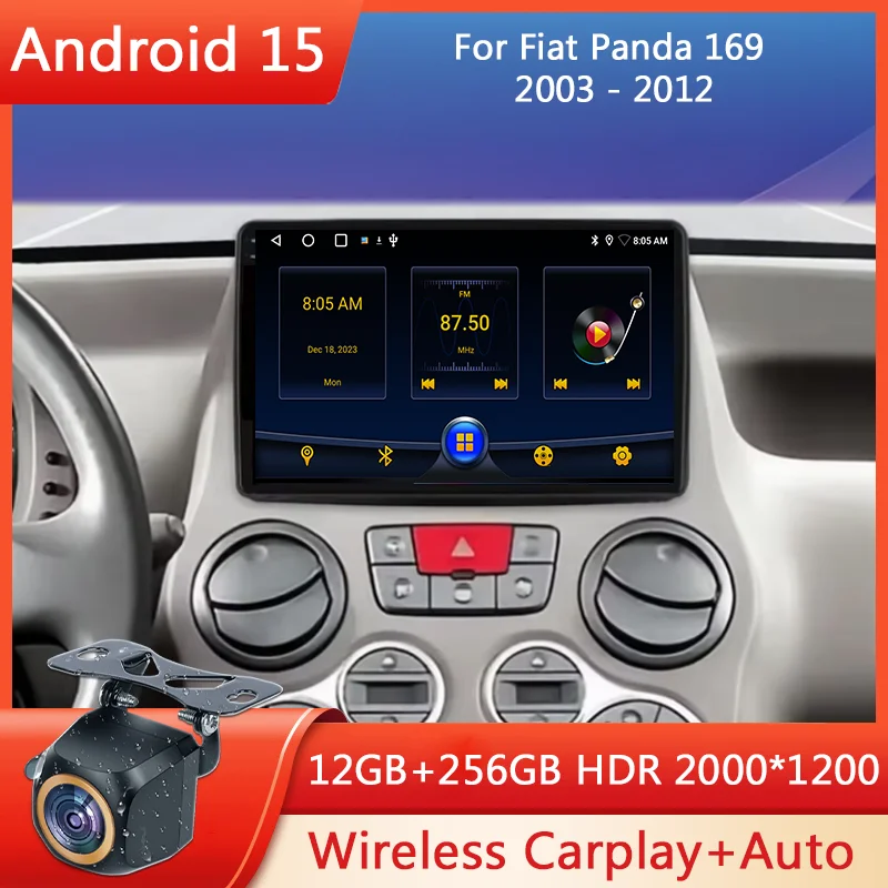 4G WIFI BT رئيس وحدة لشركة فيات باندا 169 2003 - 2012 أندرويد السيارات راديو السيارة الوسائط المتعددة مشغل فيديو نظام تحديد المواقع والملاحة ستيريو No 2din #1