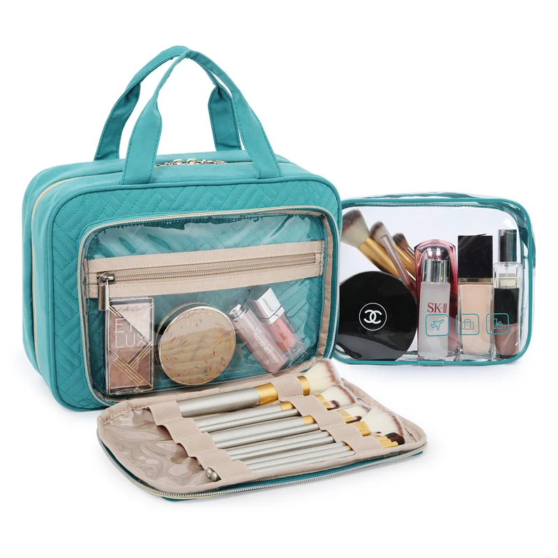 Bagsmart große Kapazität Kultur beutel mit transparenten Outdoor-Multifunktions-Kosmetik tasche Frauen hängen Reise Make-up Veranstalter