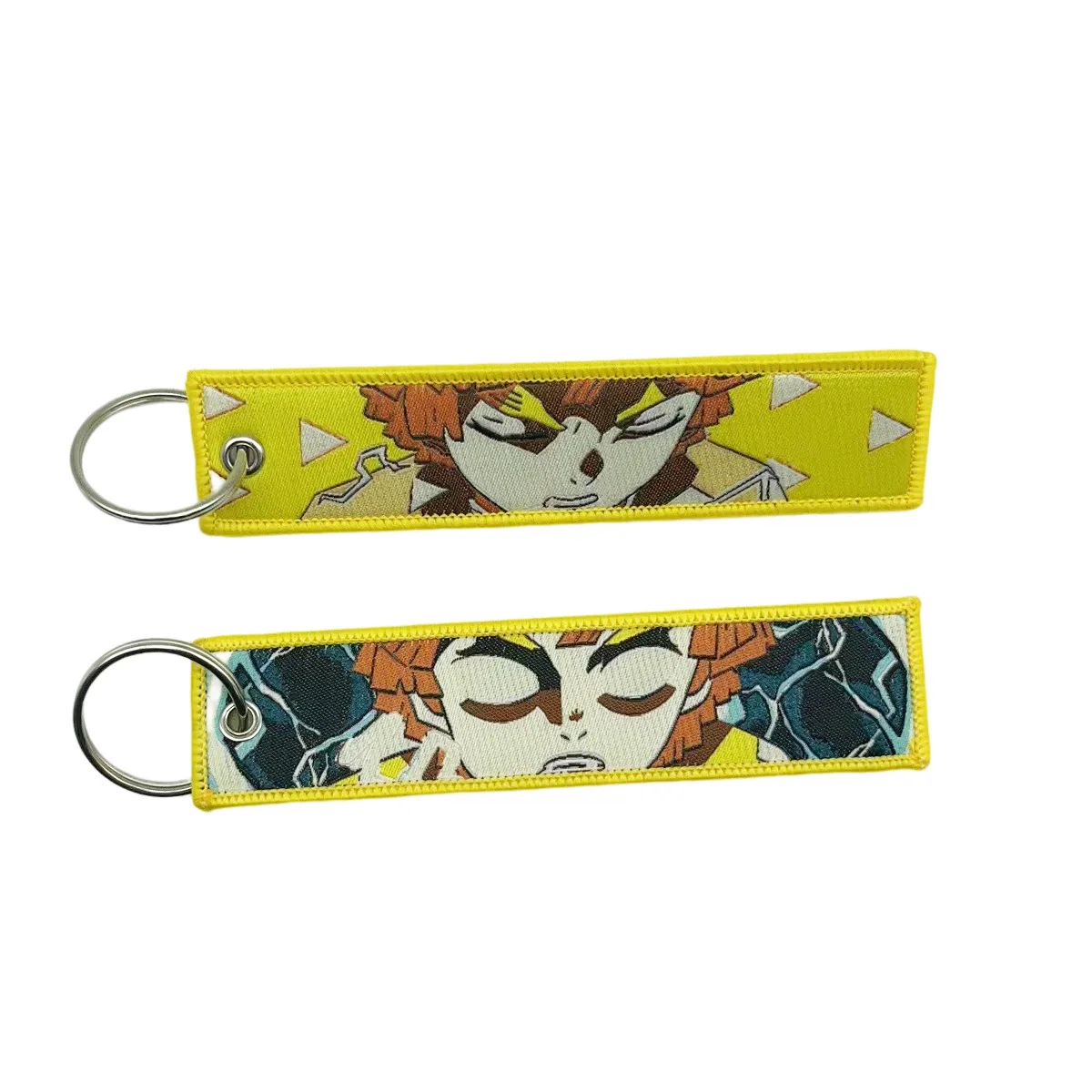 Demon Slayer Tanjirou Nezuko Zenitsu Inosuke Anime panno tessuto etichetta portachiavi borsa portachiavi accessori giocattoli decorazione regali