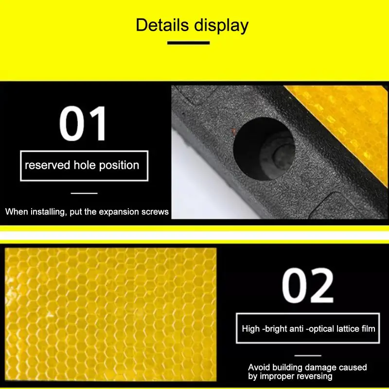 Heavy Duty Vehicle Wheel Stop Heavy Duty Parking Blocks Parking Target Rubber Parking Tire Guide Blocks Wheel Stopper for Cars