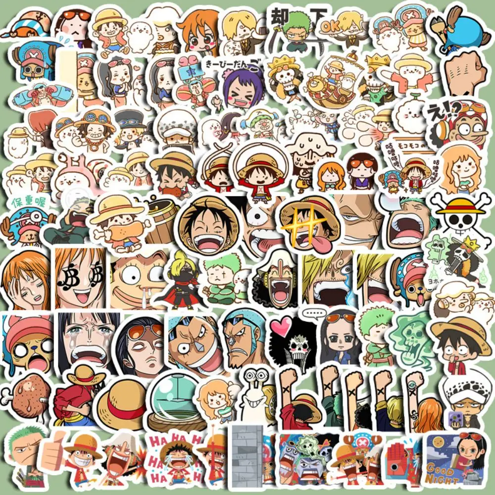 100/120Pcs One Piece Luffy Stickers Anime Sticker For Kids Notebook Motorcycle Skateboard Computer Mobile Phone Cartoon Toy