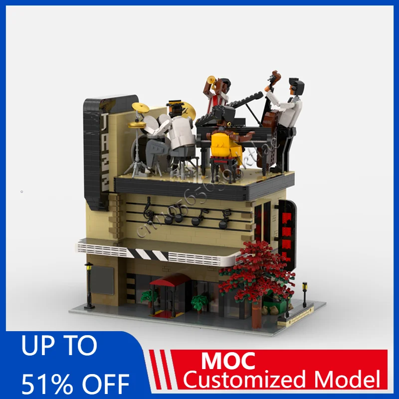 

2913PCS MOC-21334 Modular Jazz Club + Display Architecture Creative Street View DIY Assembly Puzzle Children birthday Toys Gift