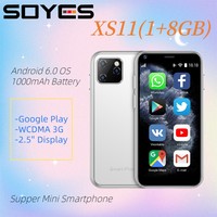 SOYES XS11 Supper Mini Smartphone WCDMA 3G Network 2+16GB Quad Core Android Mobile Cell Phone 1000mAh Google Play Wifi Celulars