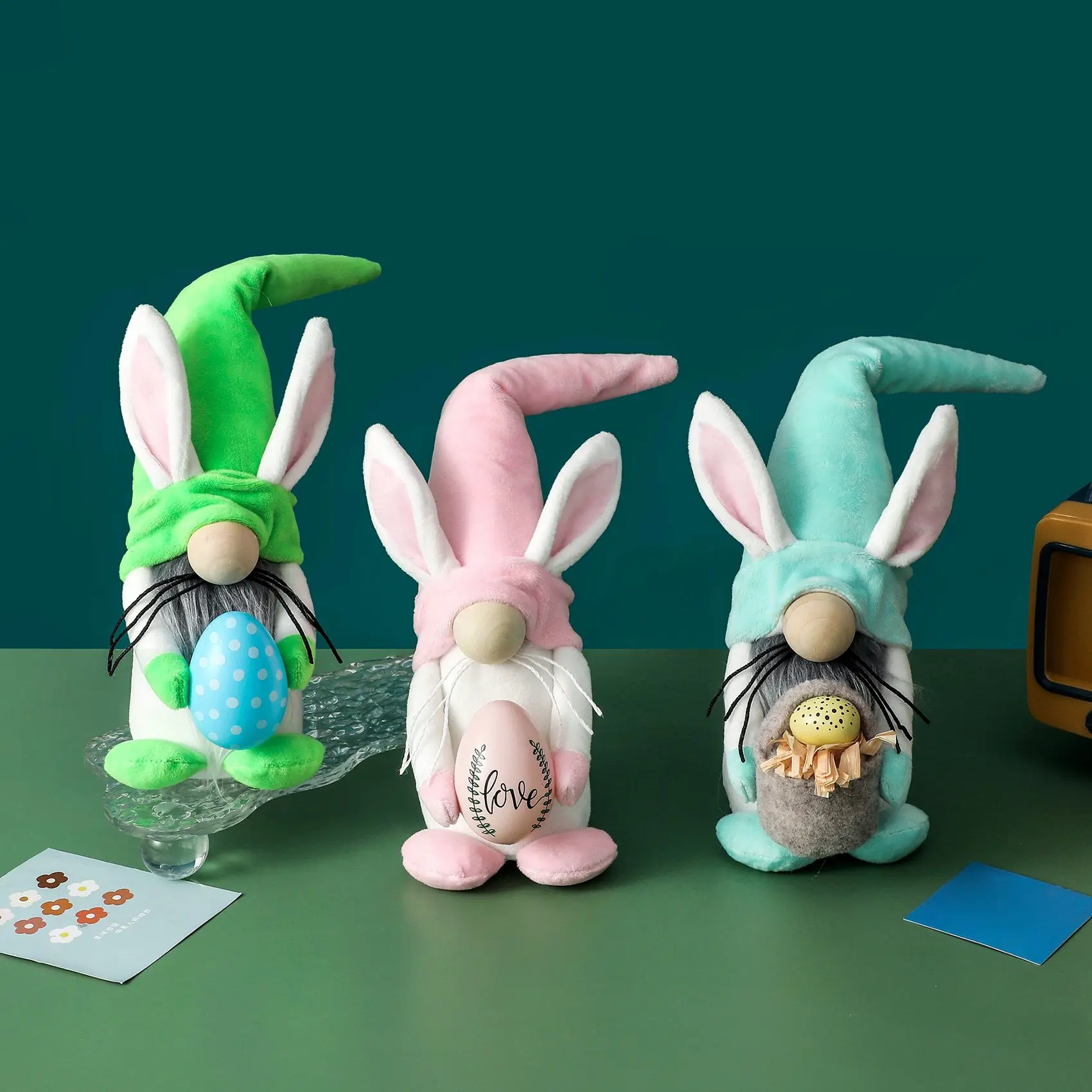 

Easter Bunny Hug Doll Cute Faceless Old Man Dwarf Doll Desktop Ornaments Party Supplies Easter Home Decor Gifts Child A