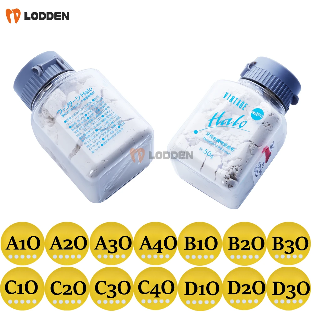 

50g/Bottle Dental Porcelain Powder SHOFU Vintage Halo Opaque Powder 5g/Bottle Dental Porcelain Paste Vita 16 Color