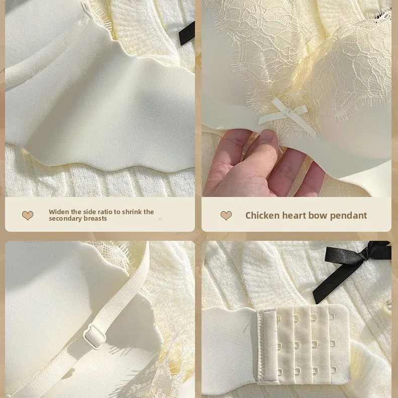 حمالات صدر بدون خياطة مضادة للترهل للنساء ملابس داخلية مثيرة حمالة صدر كورية رافعة للصدر ملابس داخلية سوداء على الطراز الكوري اللطيف #4