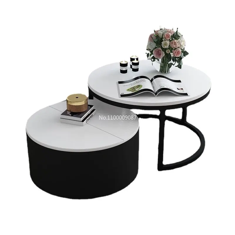 

Nordic home living room net coffee table retractable simple small apartment creative ins round movable side table escritorios