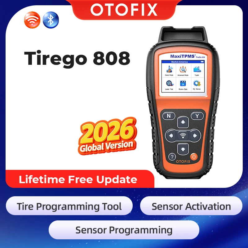 OTOFIX-Outil de pigments TPMS TireGo 808, Outil de réapprentissage TPMS, Security er tous les programmes de capteurs, Capteur MX 315, Moniteur de pression d'opathie 433MHz