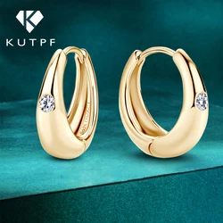 Exquisite Moissanite Diamond Hoop Earrings for Women 100% S925 Sterling Silver Plated 18k Yellow Gold Huggie Earring Wholesale