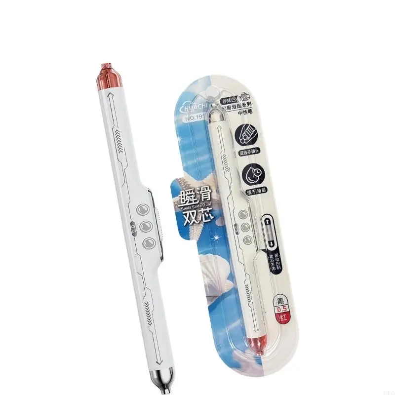 Double Head Retractable Ballpoint Pen Black Red Double Color Ballpoint 0.5MM For Students And Artists Writing Drawing 