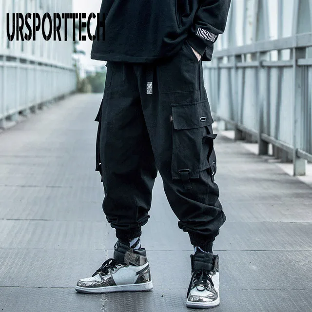 Hàng Quần Áo Hip Hop Hậu Cung Quần Dạo Phố Bông Tai Kẹp Theo Dõi Quần Jogger Sweatpant Cotton Techwear Hàng Hóa Quần Quần Quần Nam