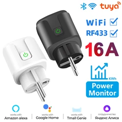 Smart Socket EU 16A/20A AC100-240V Wifi Smart Plug Power Outlet, Alexa Google Home Voice Control, For Tuya Smart Life APP