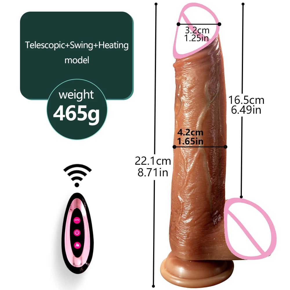 Telescopic Heating Dildo Vibrator Massage Automatic Huge Realistic Penis G-spot Vibrator For Women Gay Sex Adult Shop Sextoys 18