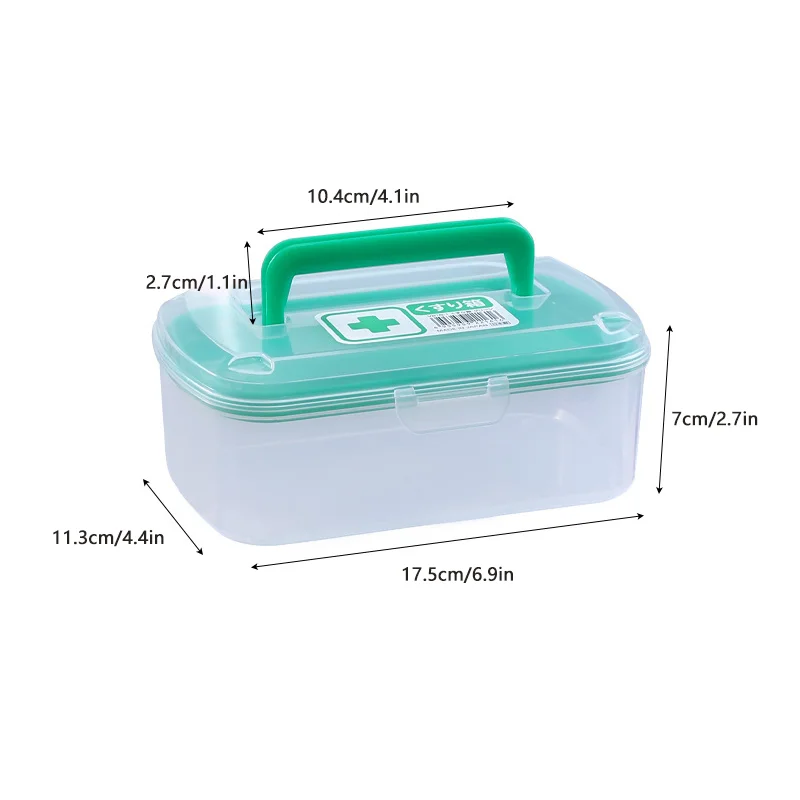 Transparent Medical Box Household Small Medicine Box Portable Multifunctional Plastic Medicine Storage Box First Aid Kit