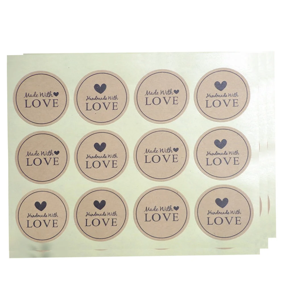 

20 Sheets Sealing Sticker Packing Adhesive Tape Cookie Bag Tags Decorative Gift Labels Kids Stationery Kraft Paper